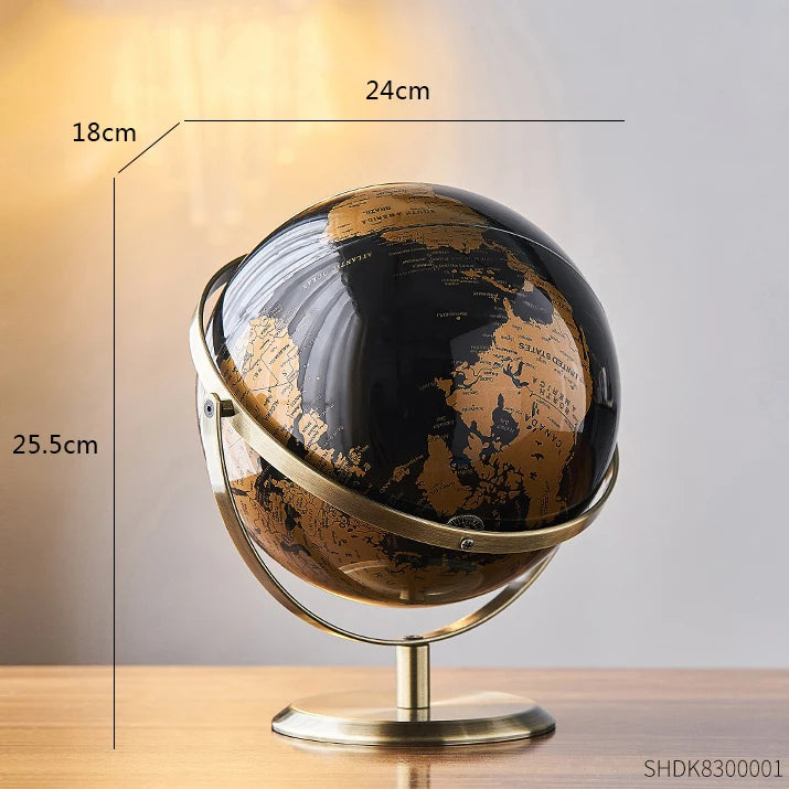 Globe Terrestre de Bureau Noir – Décoratif & Éducatif