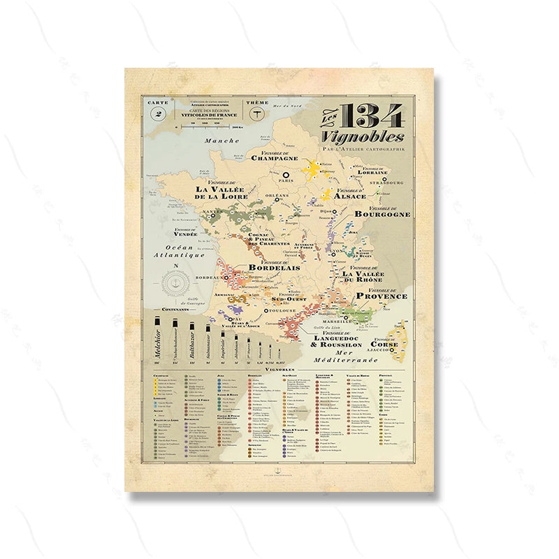 Carte de France des Vins et Vignobles, vintage